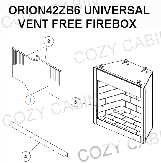 UNIVERSAL VENT FREE FIREBOX (ORION42ZB6) #ORION42ZB6